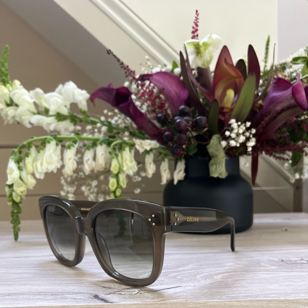 Celine Oversized S002 Sunglasses in Olive Green Acetate